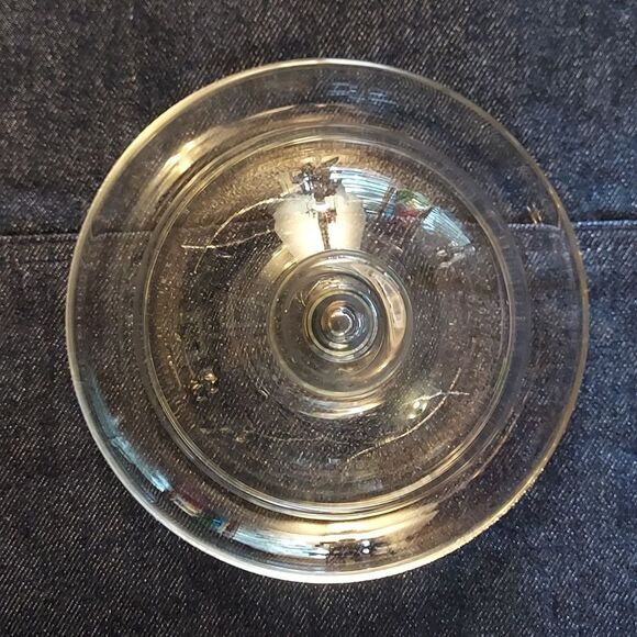 Dome covered butter dish cheese dish etched glass vintage - Picture 10 of 11